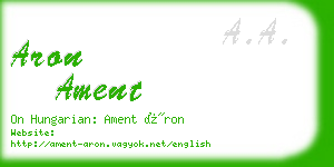 aron ament business card